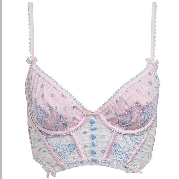 2PC For Love & Lemons Foil Rose Bustier Set - Picture 5 of 7